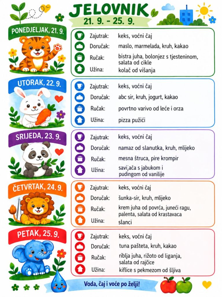 Tjedni jelovnik 21.09. – 26.09.2026.